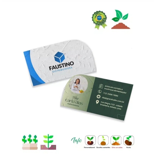 Cartão de Visita em Papel Semente formato Especial 99-cvp