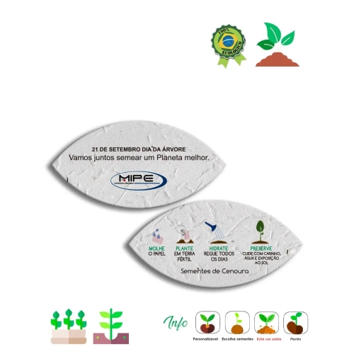 Papel semente folha 6 x 3 cm 718-718