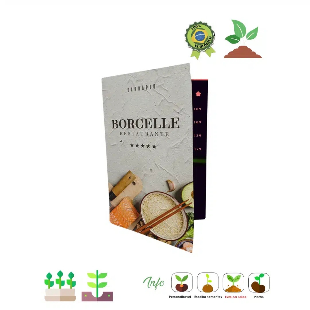 Papel semente cardápio 958