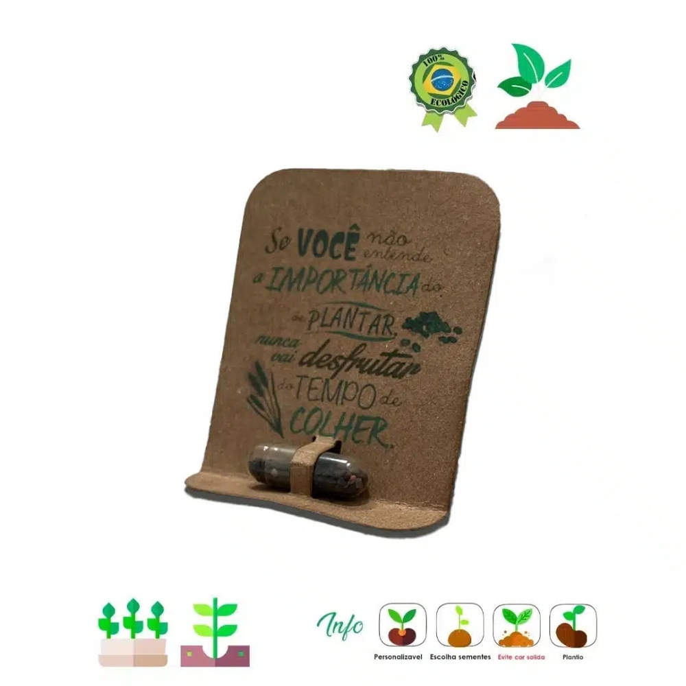 Tag EcoCápsula Semente – Brinde Sustentável 070