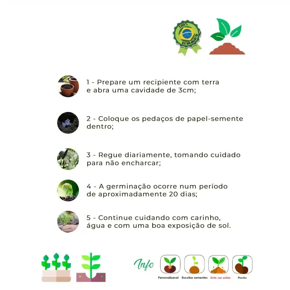 Tag em Papel Semente 6x6cm – Formato Especial Hexagonal Personalizado 1203